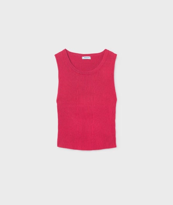 Mayoral Kız Çocuk Sırt Detaylı Örme Askılı Tişört 8-18 Yaş KIRMIZI