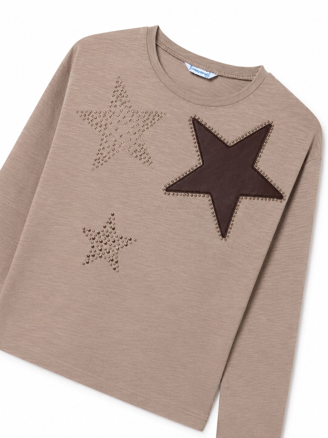 Mayoral Kız Çocuk Yıldız Baskılı Çocuk Sweatshirt 8-18 Yaş KAHVERENGİ