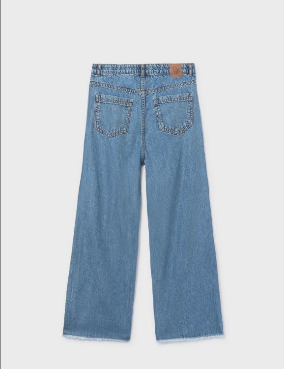 Mayoral Kız Çocuk Yıldız Detaylı Denim Pantolon 8-18 Yaş MAVİ