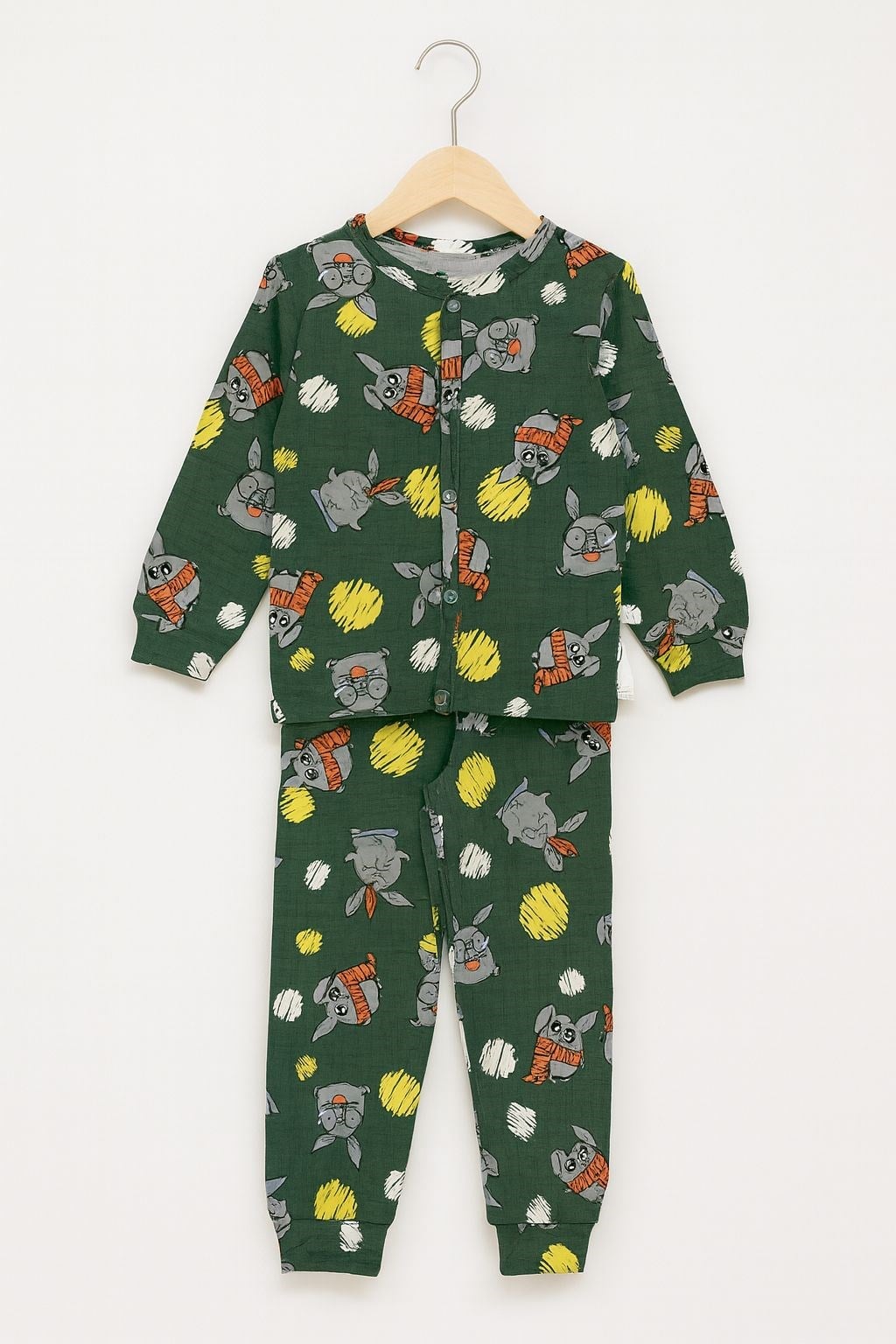 Melisa Erkek Çocuk Mouse Baskı Pijama Takımı 1-6 Yaş YEŞİL