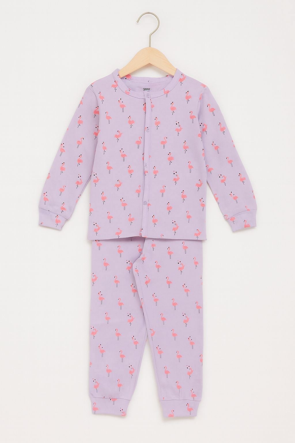 Melisa Kız Çocuk Flamingo Baskı Pijama Takımı 1-6 Yaş LİLA