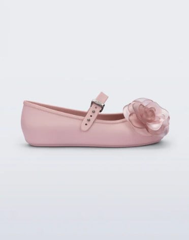 Mini Melissa Kız Çocuk Çiçek Kabartmalı Kokulu Bantlı Babet 31-35 PEMBE