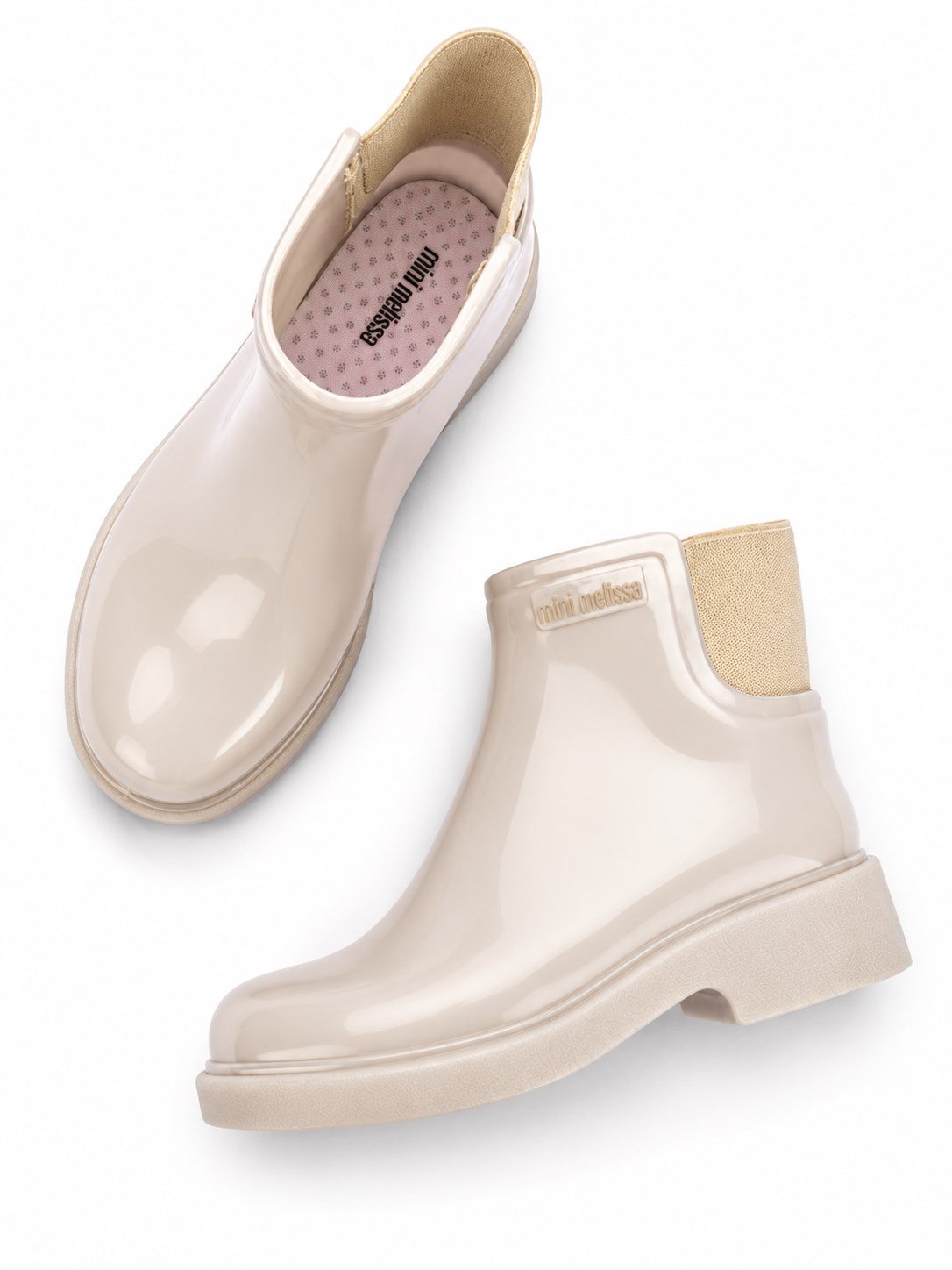 Mini Melissa Kız Çocuk Hologram Perolado Yağmur Çizmesi ve Botu 31-35 BEJ