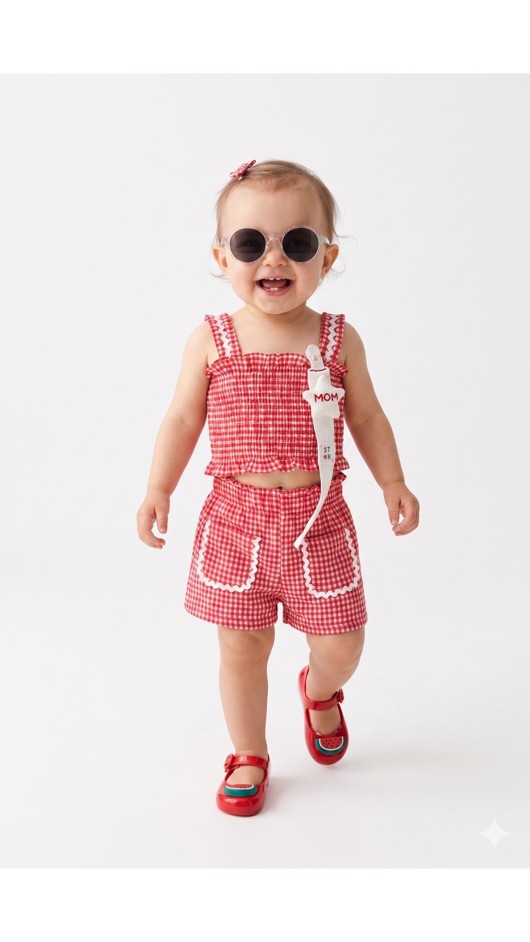 Mini Melissa Kız Çocuk Karpuz Kabartmalı Kokulu Bantlı Babet 22-30 KIRMIZI