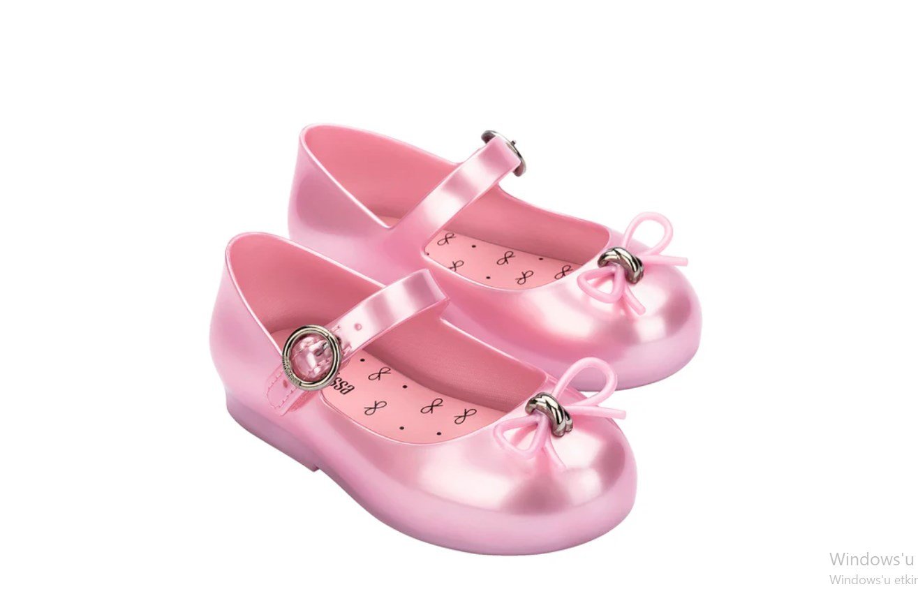 Mini Melissa Kız Çocuk Önü Kurdele Detaylı Kokulu Bantlı Babet 22-30 PEMBE