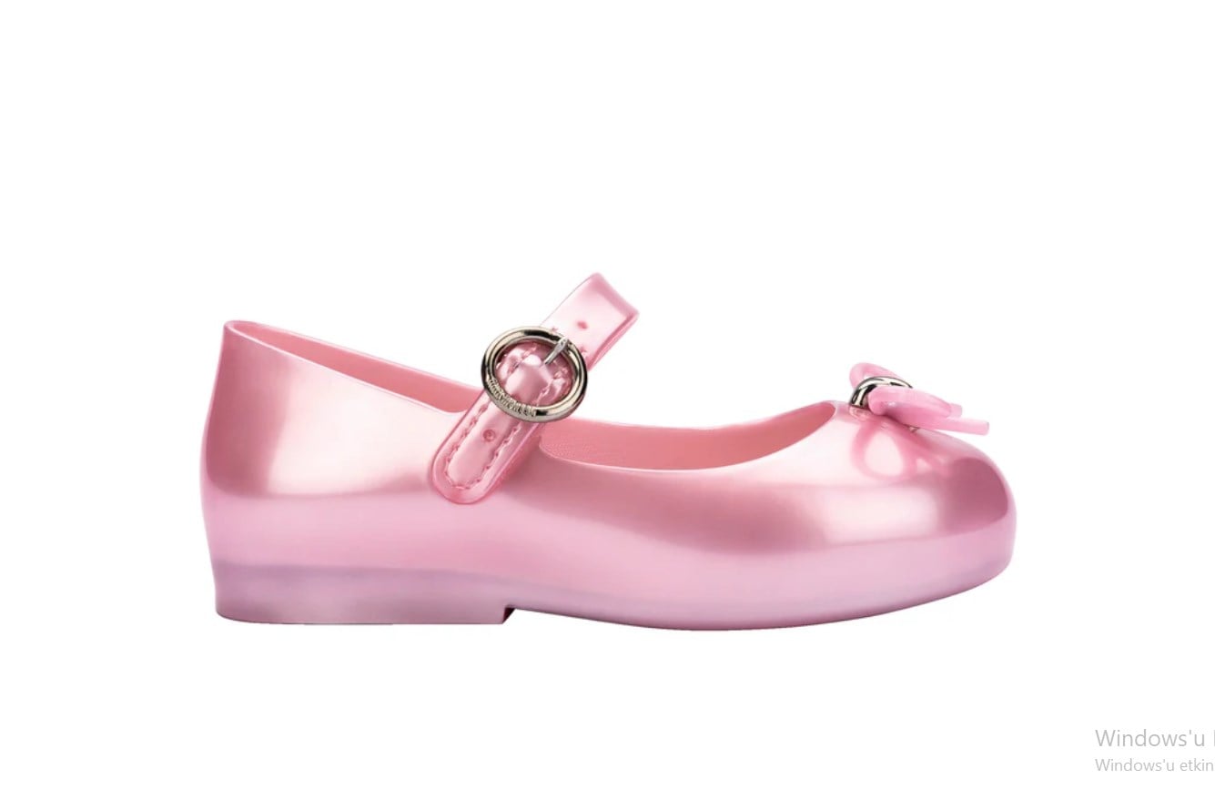 Mini Melissa Kız Çocuk Önü Kurdele Detaylı Kokulu Bantlı Babet 22-30 PEMBE