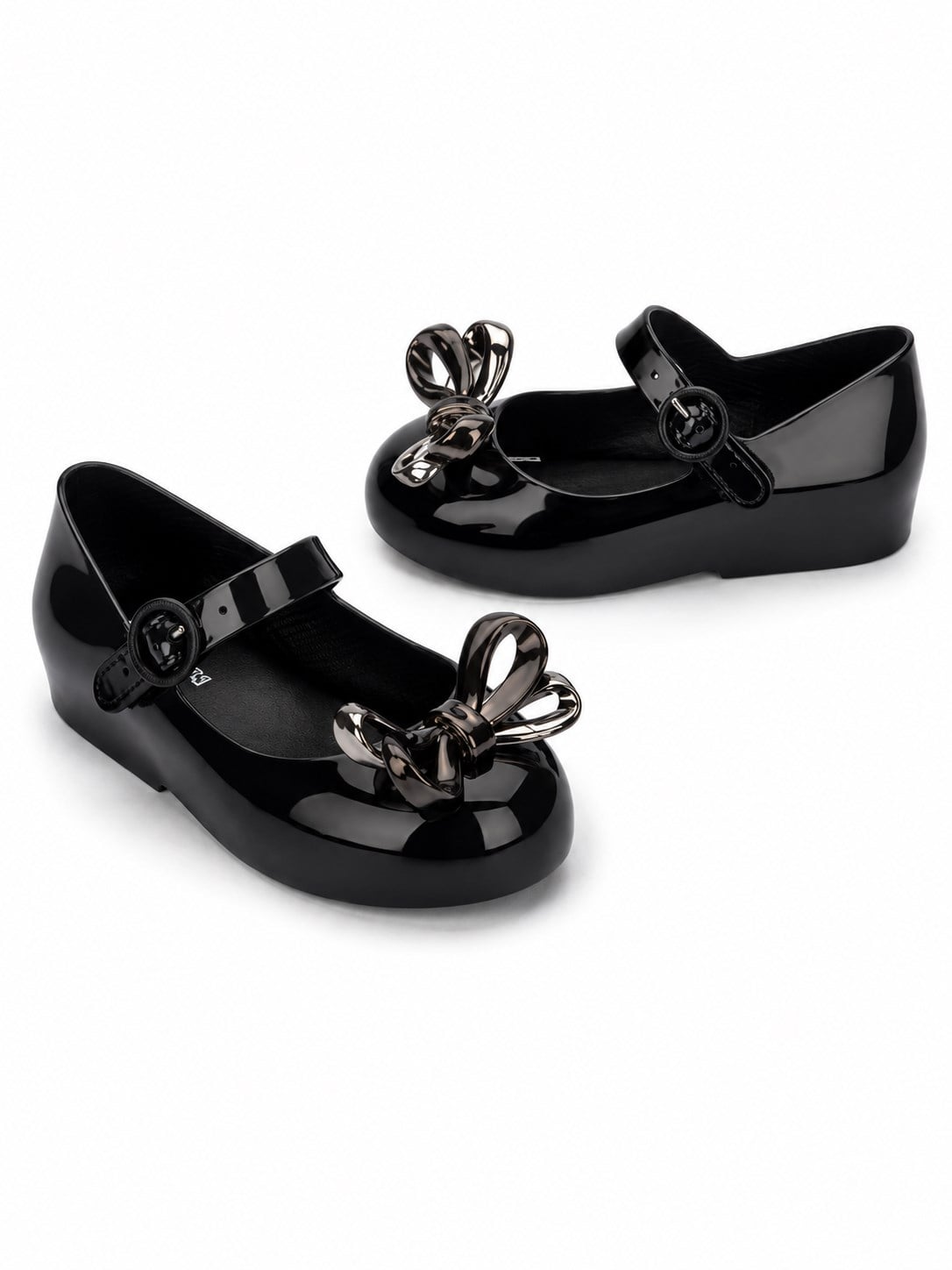 Mini Melissa Kız Çocuk Sweet Love Glam Metalik Fiyonklu Babet 21-29 SİYAH