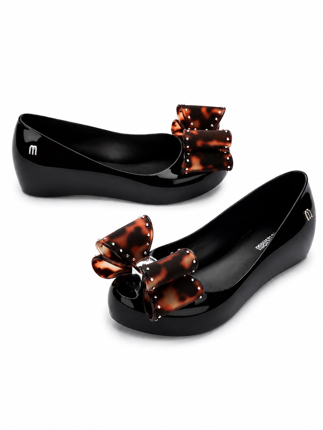 Mini Melissa Kız Çocuk  Ultragirl Classic Bow Siyah Fiyonklu  Babet 28-32 SİYAH