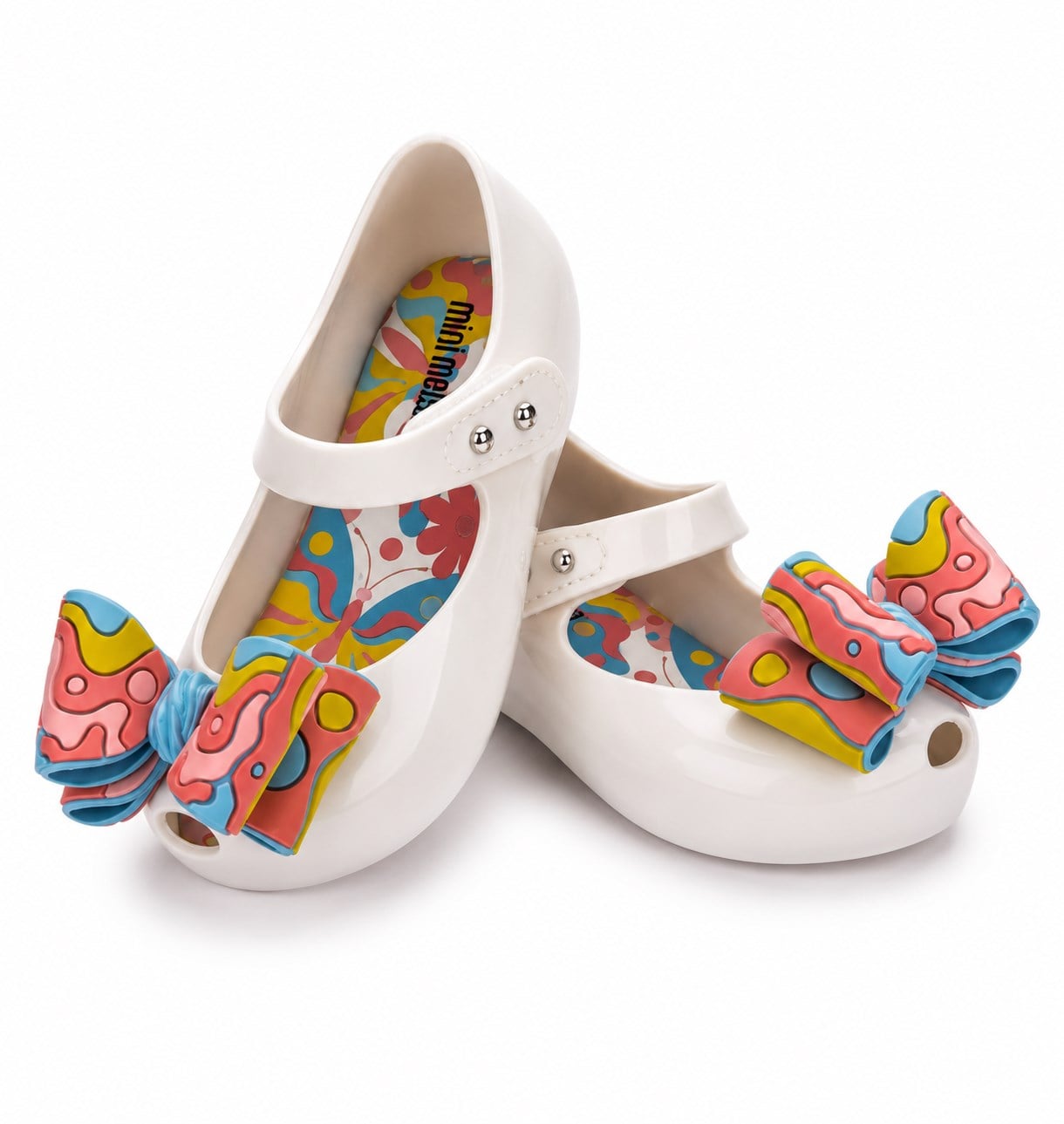 Mini Melissa Kız Çocuk Ultragirl Wonderland BB  Fiyonklu  Babet 21-29 BEYAZ - PEMBE
