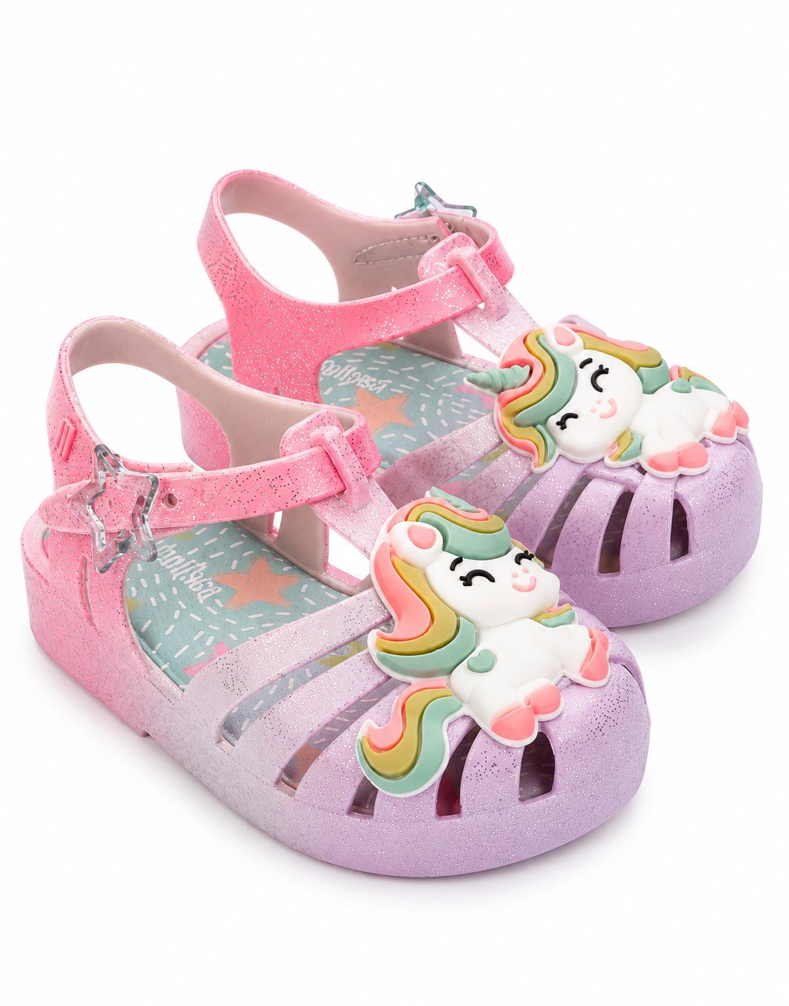 Mini Melissa Kız Çocuk Unicorn Sim Detaylı   Sandalet 22-27 Mor - Beyaz