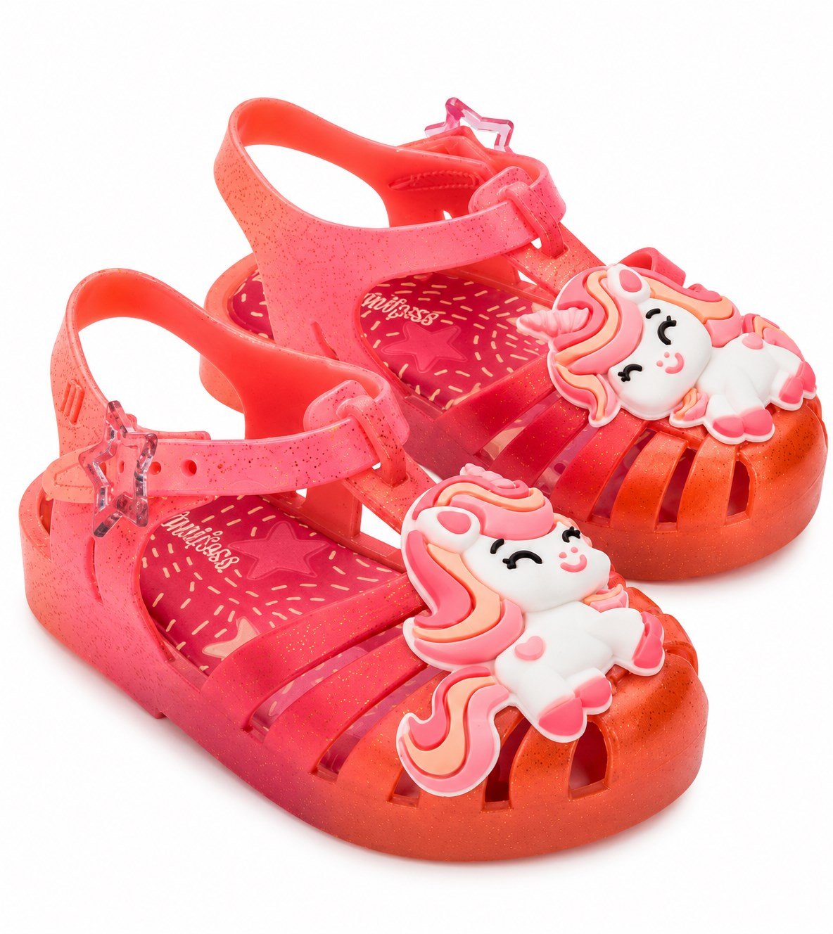 Mini Melissa Kız Çocuk Unicorn Sim Detaylı   Sandalet 22-27 Turuncu - Beyaz