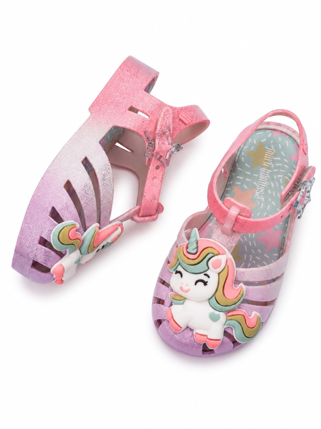 Mini Melissa Kız Çocuk Unicorn Sim Detaylı   Sandalet 22-27 Mor - Beyaz