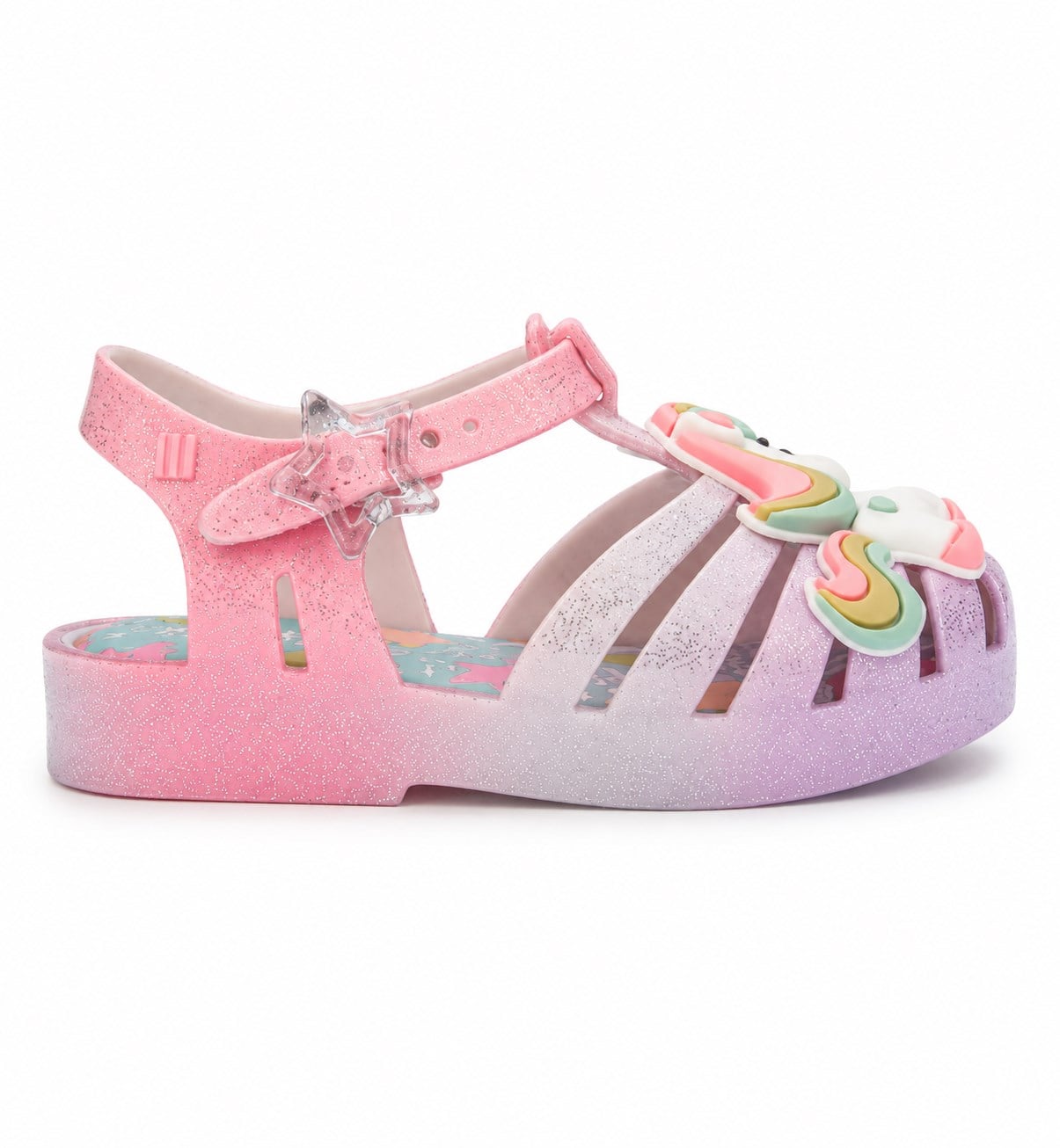 Mini Melissa Kız Çocuk Unicorn Sim Detaylı   Sandalet 22-27 Mor - Beyaz