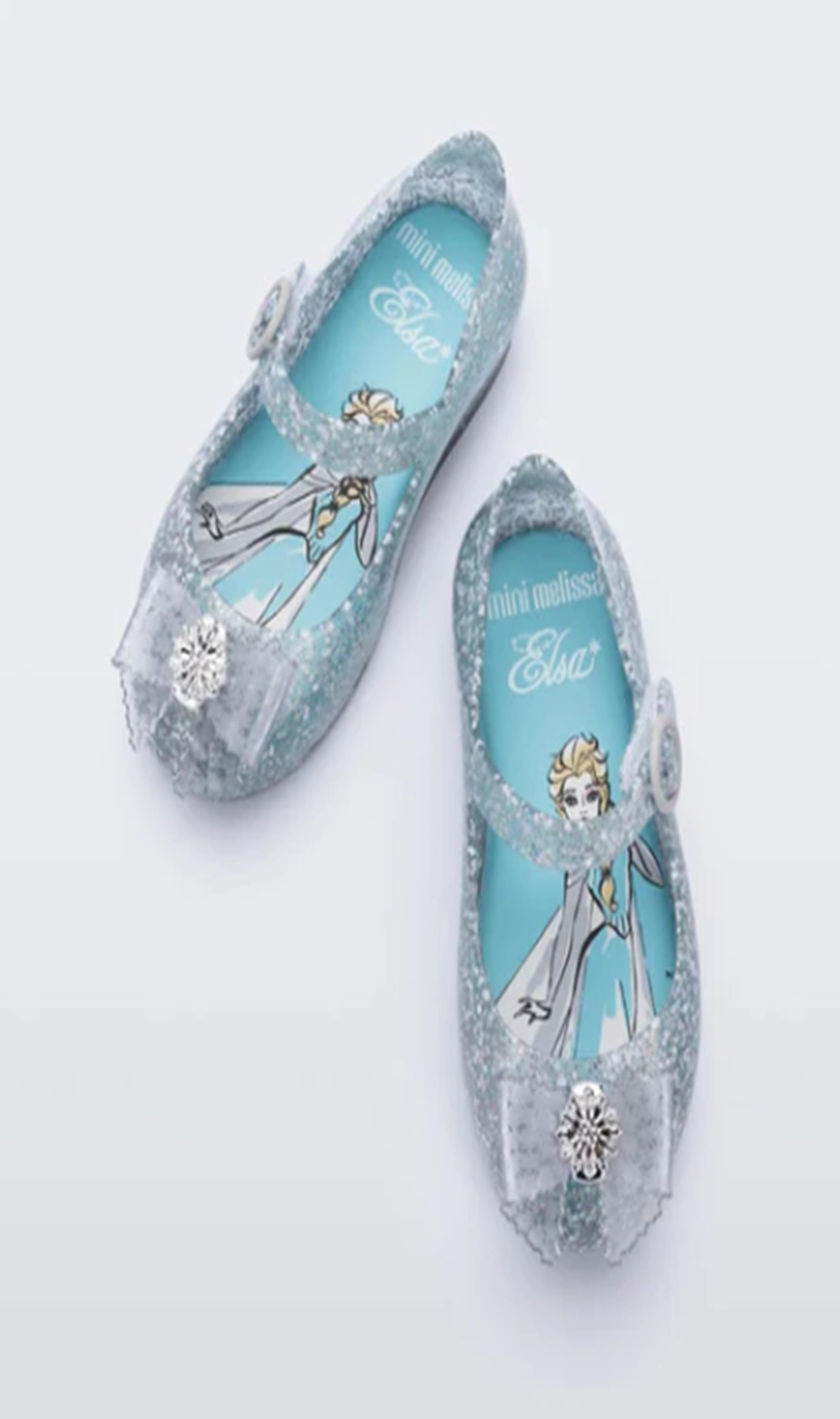 Mini Melissa Sweet Love + Disney Princess Elsa Kız Çocuk Simli Babet 21-27 MAVİ