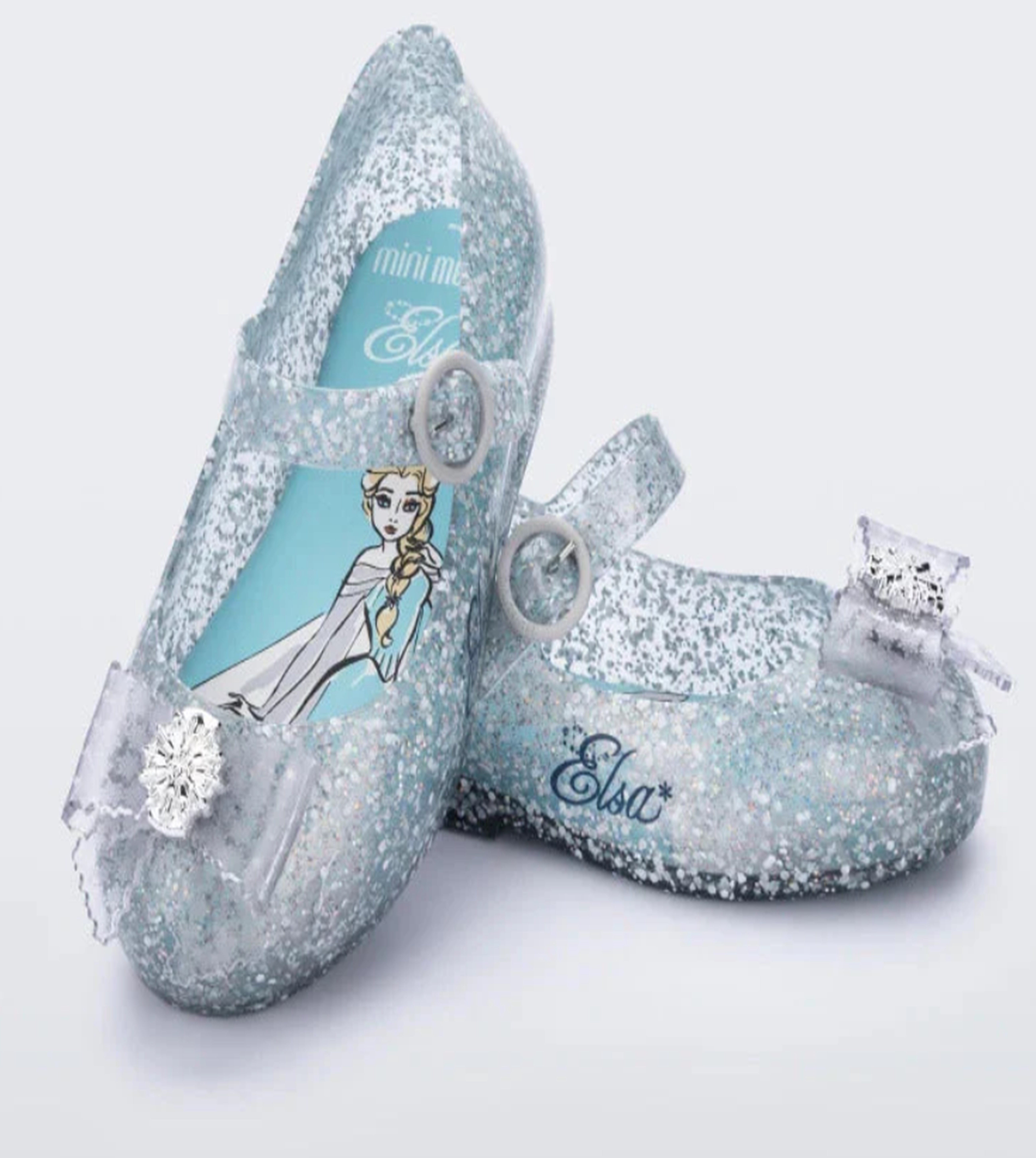 Mini Melissa Sweet Love + Disney Princess Elsa Kız Çocuk Simli Babet 21-27 MAVİ