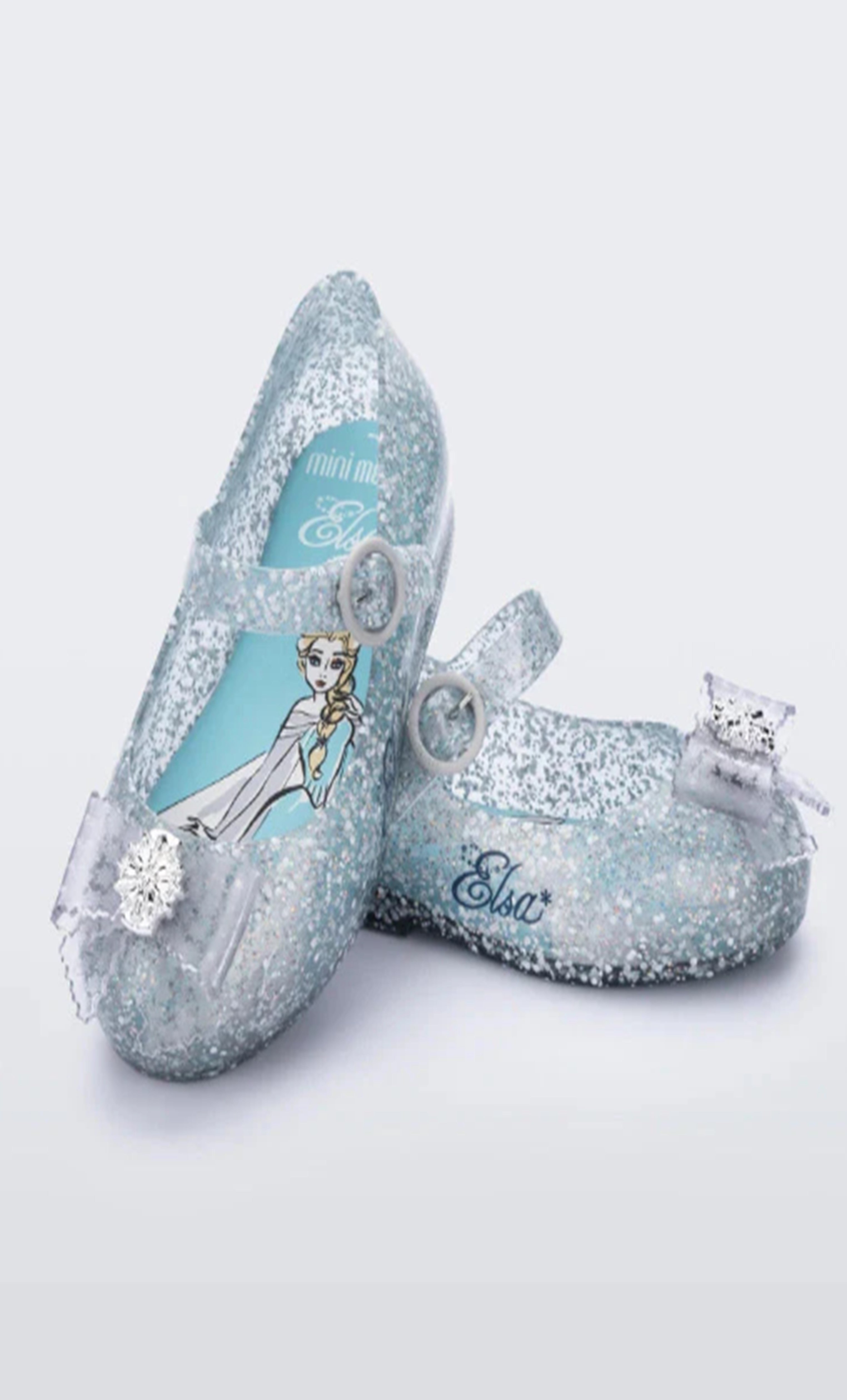 Mini Melissa Sweet Love + Disney Princess Elsa Kız Çocuk Simli Babet 21-27 MAVİ