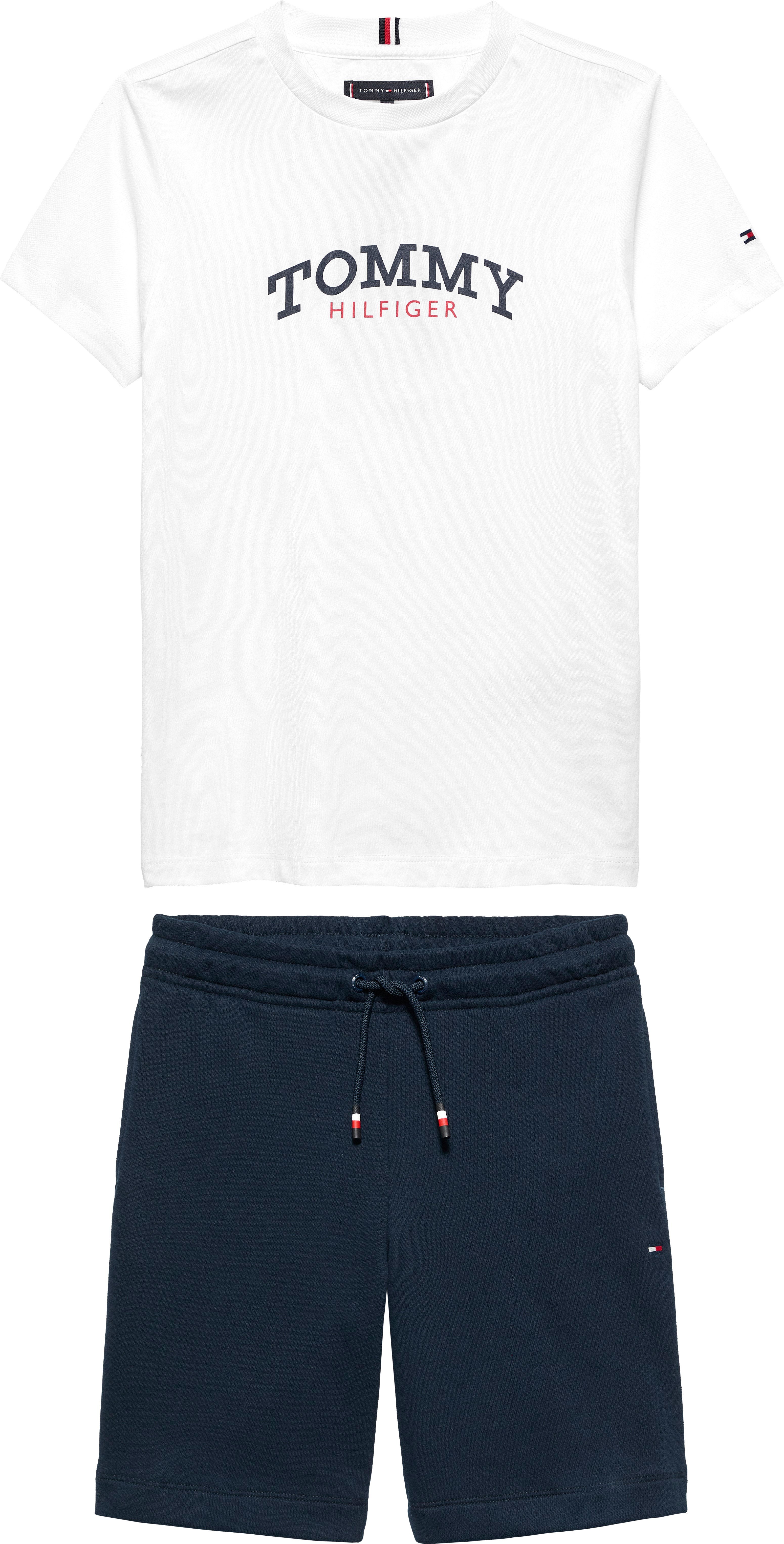 mmy Hilfiger Erkek Çocuk Monotype Graphic T-Shirt ve Şort 2'li Set 7-16 Yaş BEYAZ