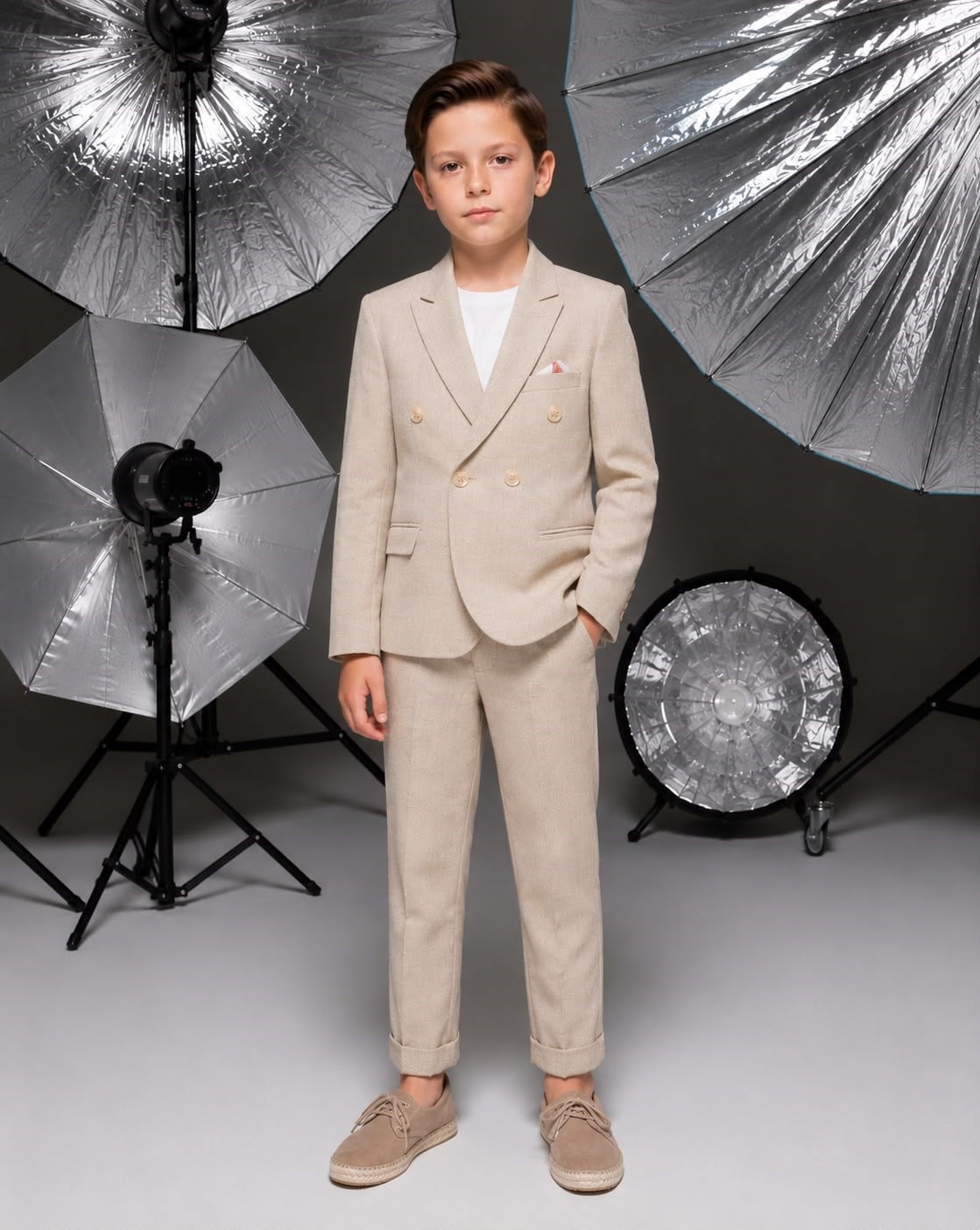 Mogi Erkek Çocuk Takım Elbise 8-14 Yaş BEJ