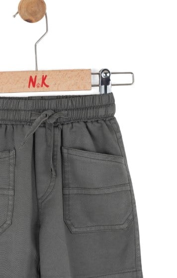 Nk Erkek Bebek Beli Lastikli Kanvas Şort 1-4 Yaş YEŞİL