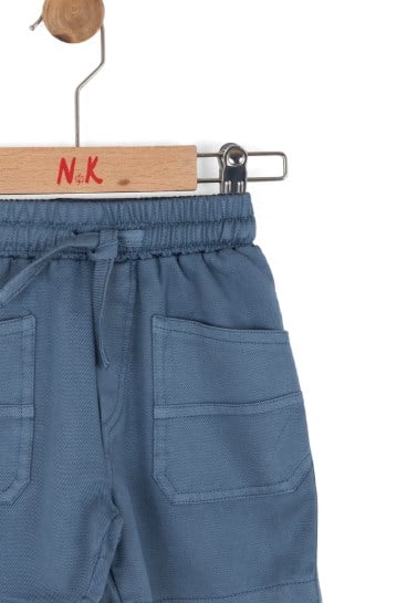Nk Erkek Bebek Beli Lastikli Kanvas Şort 1-4 Yaş İNDİGO