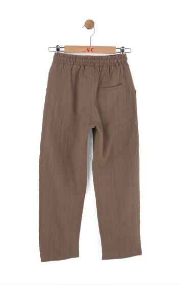 NK Erkek Çocuk Beli Lastikli Pamuklu Pantolon 8-14 Yaş HAKİ