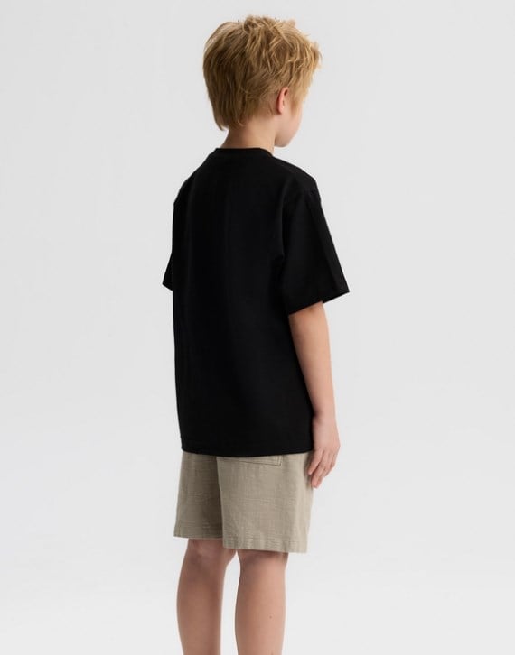 Nk Erkek Çocuk Chang Yazılı Grafik Baskılı Oversize Tshirt 8-14 Yaş SİYAH