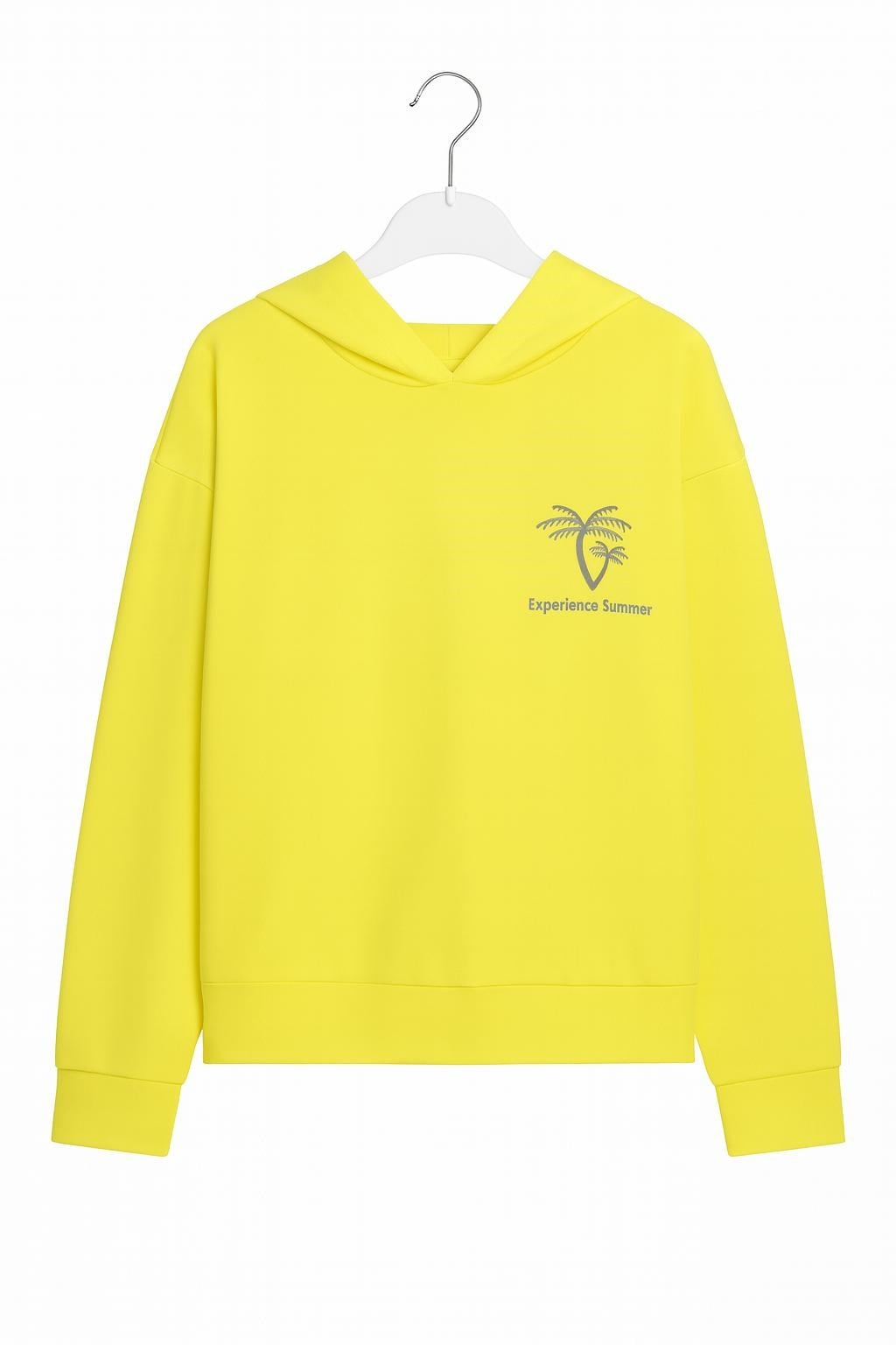 Nk Erkek Çocuk Hawai Baskı Kapşonlu Swatshirt 4-8 Yaş SARI