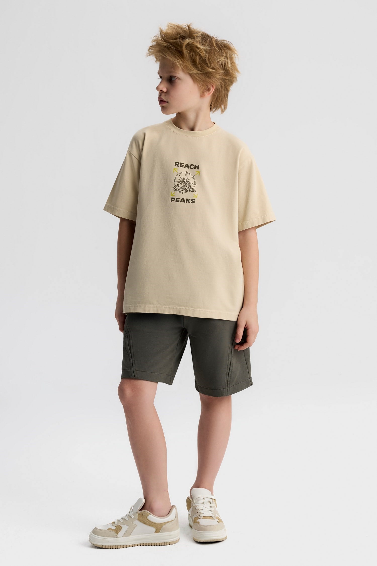 Nk Erkek Çocuk Reach Baskı Kısa Kollu Tişört 8-14 Yaş BEJ