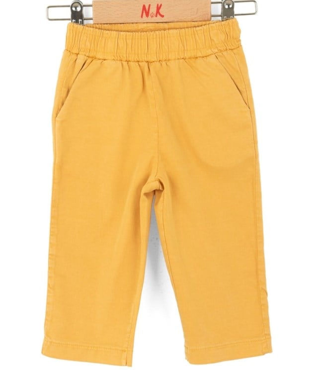 Nk Kız Bebek Basic Cep Detaylı Yumuşak Pantolon 1-4 Yaş SARI