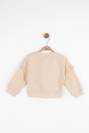 Nk Kız Bebek Baykuş Detaylı Sweatshirt 9 Ay 4 Yaş KREM