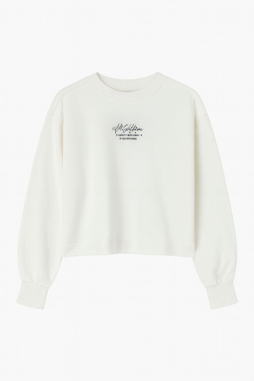 Nk Kız Çocuk Bisiklet Yaka Uzun Kollu Yazı Baskılı Sweatshirt 8-14 Yaş EKRU