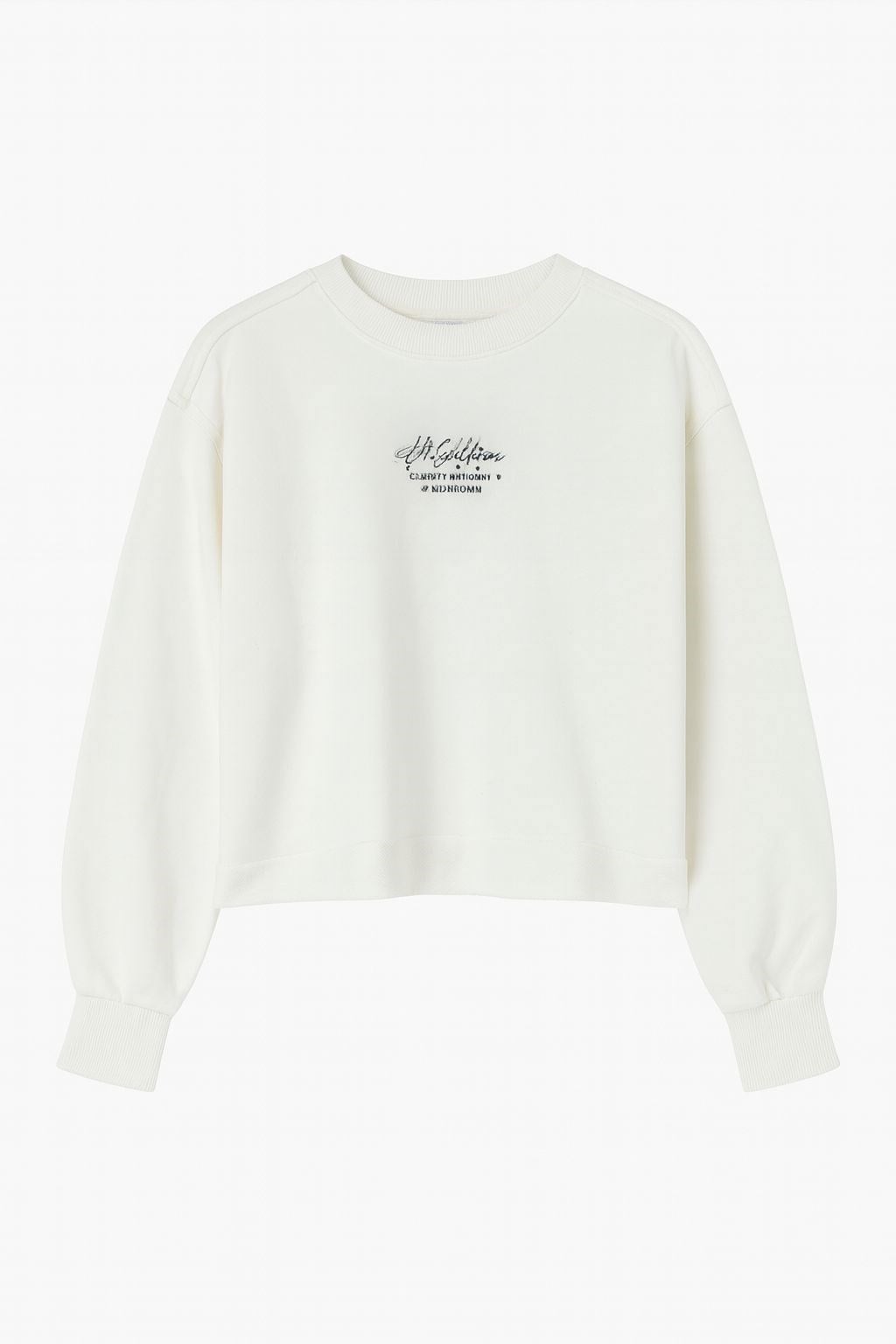 Nk Kız Çocuk Bisiklet Yaka Uzun Kollu Yazı Baskılı Sweatshirt 8-14 Yaş EKRU