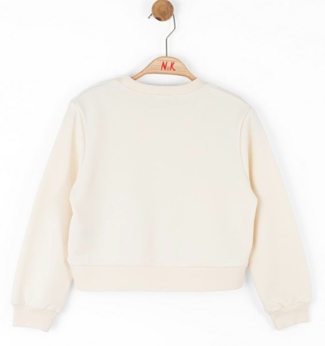 Nk Kız Çocuk Çiçek Baskılı Sweat 4-8 Yaş KREM