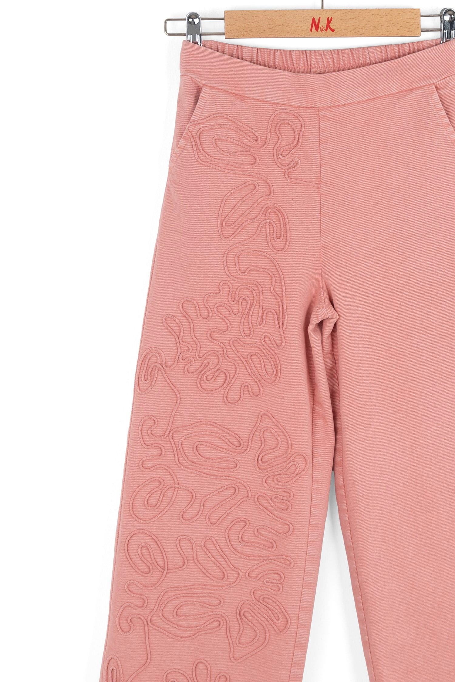 Nk Kız Çocuk Kabartmalı Bol Paça Pantolon 8-14 Yaş CORAL
