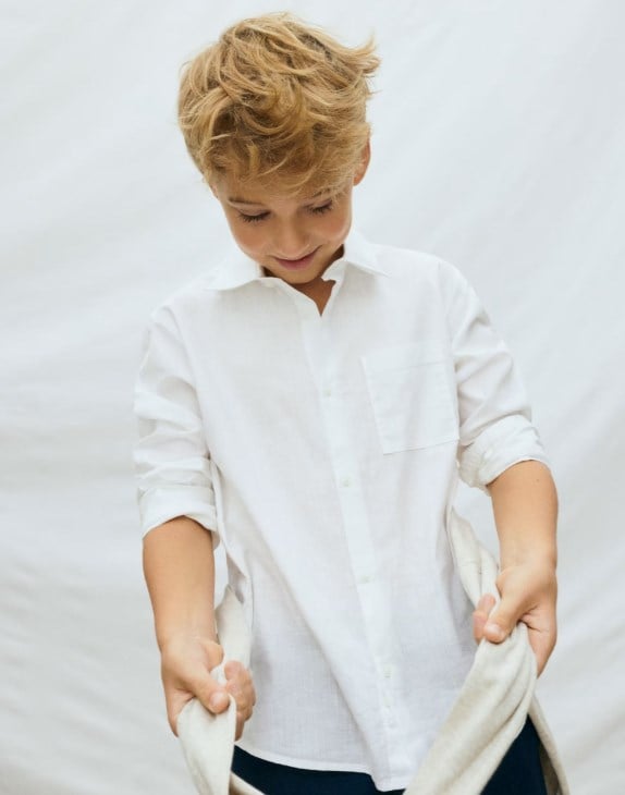 Nukutavake Erkek Çocuk Basic Gömlek 8-18 Yaş BEYAZ