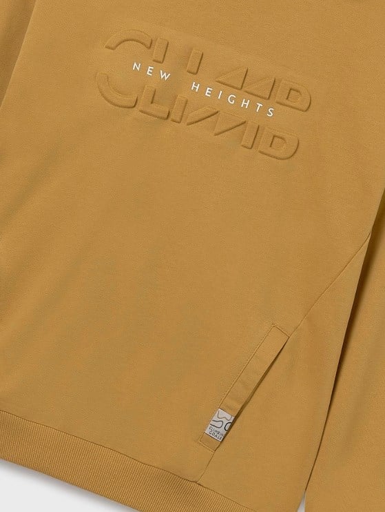 Nukutavake  Erkek Çocuk Kabartmalı Kapşonlu Kazak 8-18 Yaş SARI