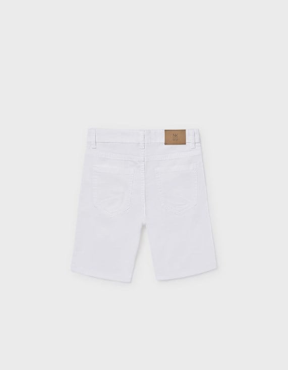 Nukutuvake Erkek Çocuk Slim Basic Şort 8-18 Yaş BEYAZ