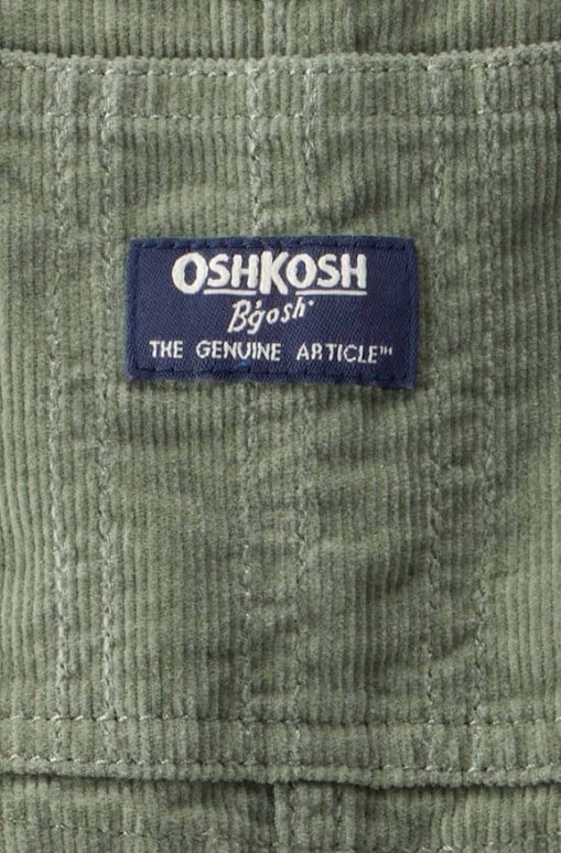 Oshkoks Erkek Bebek Basic Kadife Salopet 6-24 Ay YEŞİL