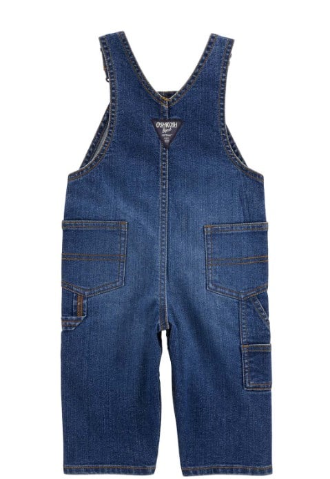 Oshkosh Erkek Bebek Askılı Model Yan Düğmeli Denim Salopet Tulum 6-24 Ay MAVİ
