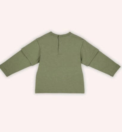 Panço Erkek Bebek Araç Baskılı Uzun Kollu Bisiklet Yaka 0-3 Yaş HAKİ