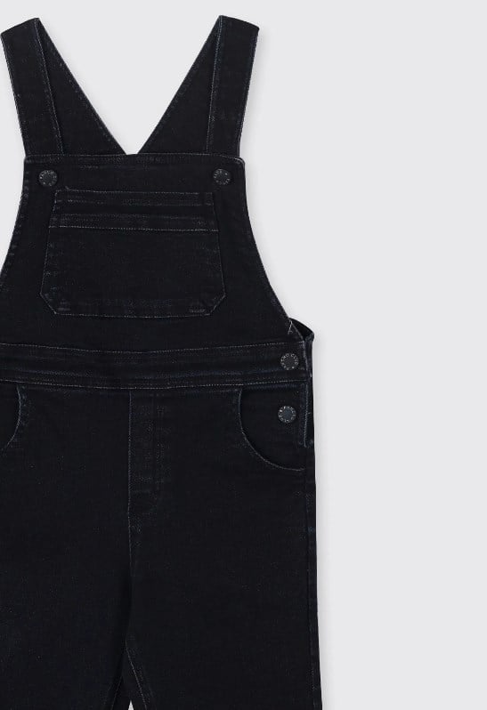 Panço Erkek Bebek Askılı Yan Düğme Kapamalı Cepli Denim Salopet Tulum 0-4 Yaş LACİVERT