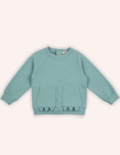 Panço Erkek Bebek Bisiklet Yaka Üçgen Desenli Şerit Detaylı Sweatshirt 0-3 Yaş MİNT