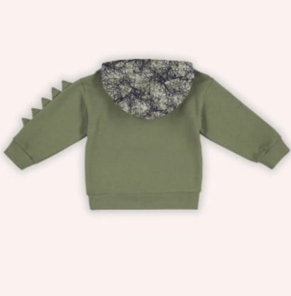 Panço Erkek Bebek Kapüşonlu Kol Detaylı Uzun Kollu Sweatshirt 0-3 Yaş HAKİ
