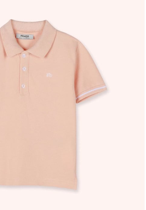 Panço Erkek Bebek Kolları Şerit Detaylı Polo Yaka Tişört 0-5 Yaş SOMON