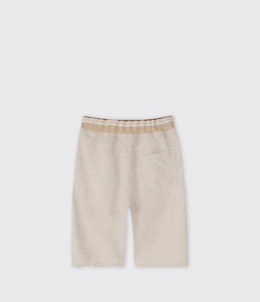 Panço Erkek Çocuk Basic Beli Lastikli  Şort 5-12 Yaş BEJ