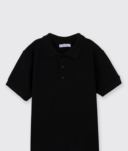 Panço Erkek Çocuk Düz Polo Yaka Kısa Kollu Tişört 5-9 Yaş SİYAH