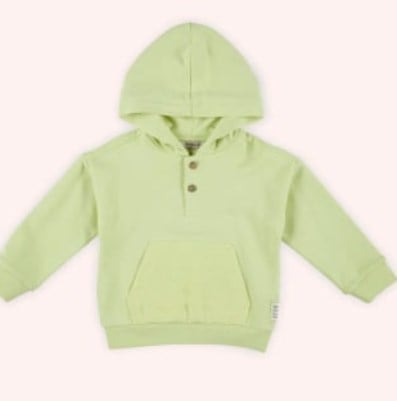 Panço Erkek Çocuk Kapüşonlu Düğmeli Yaka Sweatshirt 0-3 Yaş YEŞİL