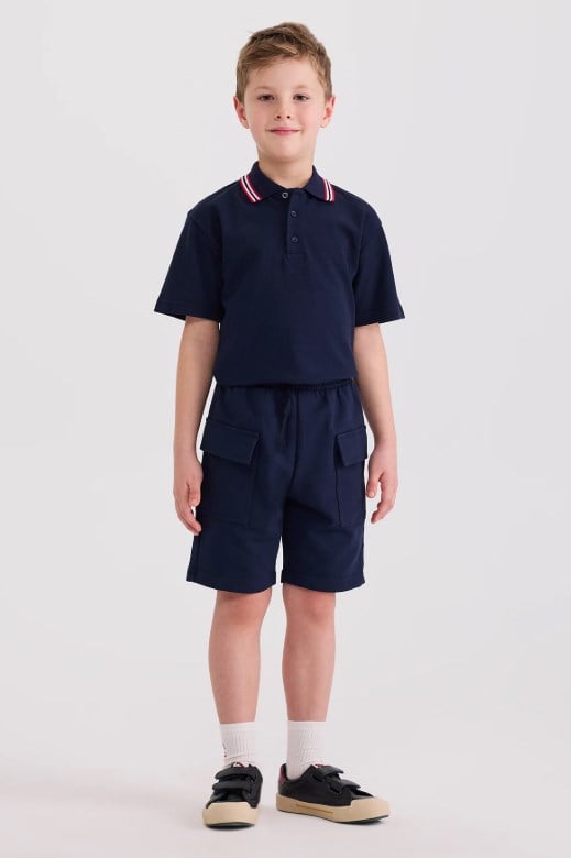 Panço Erkek Çocuk Kargo Cepli Şort 4-12 Yaş LACİVERT