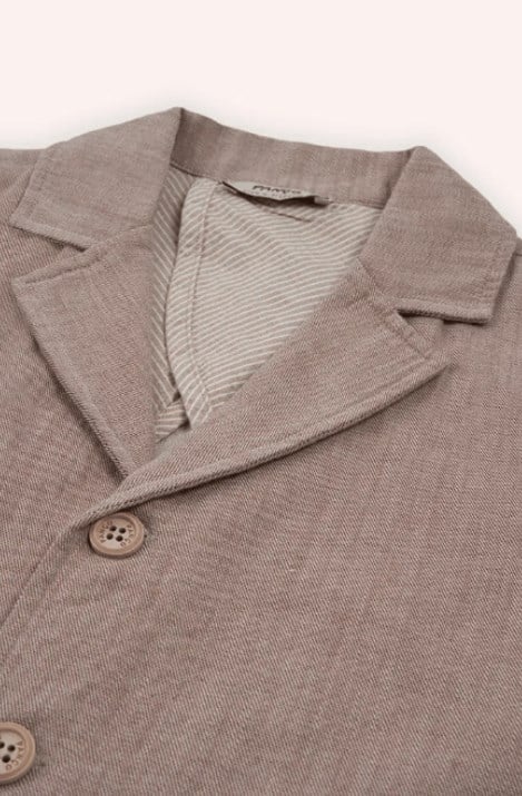 Panço Erkek Çocuk Klasik Yaka Düğmeli Blazer Ceket 5-12 Yaş KAHVE