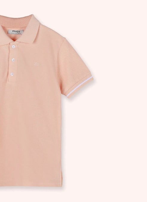 Panço Erkek Çocuk Kolları Şerit Detaylı Polo Yaka Tişört 5-12 Yaş SOMON